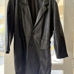 Long Black Chia Leather Jacket